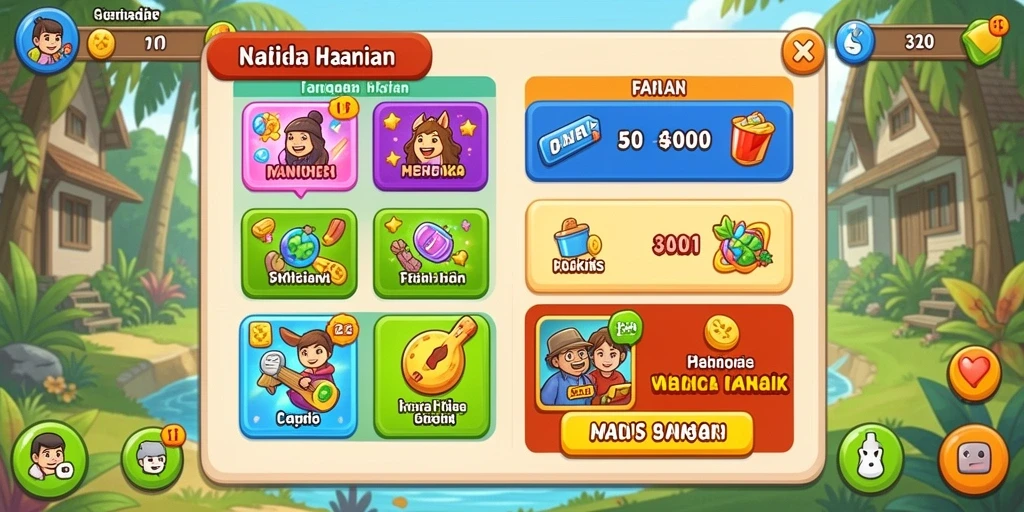 Screenshot menampilkan karakter utama dalam misi petualangan.