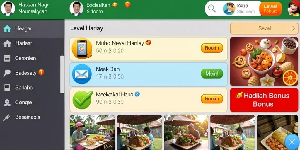 Tampilan utama permainan dengan desain yang menarik.